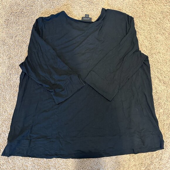 J.Jill Wearever Collection Black 3/4 Sleeve Top – Petite Large (L) - Picture 2 of 5